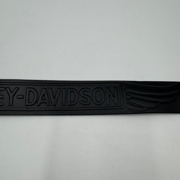Harley-Davidson Logo Embossed Black Leather Belt Mens Size 38 Durable Design - Picture 5 of 10